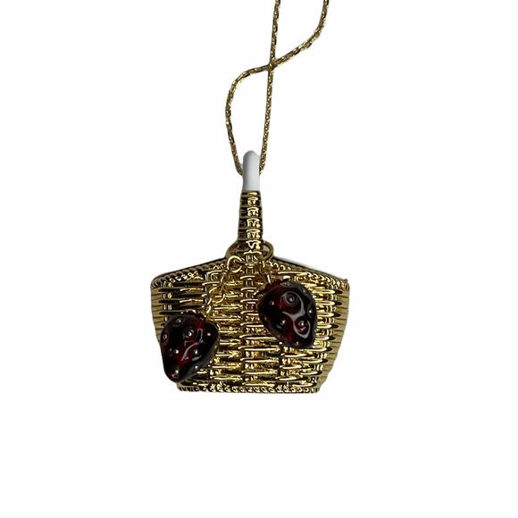 Kate Spade Picnic Perfect Basket Strawberry Pendant Long Necklace - Picture 4 of 9